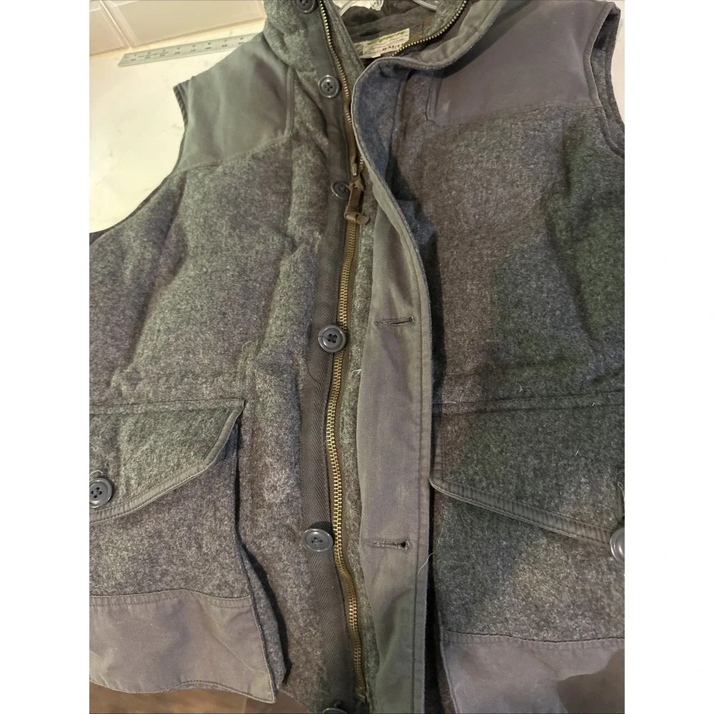 Eddie Bauer Vintage Mens YUKON Model Wool Goose Down Gray Vest Jacket Quilted XL